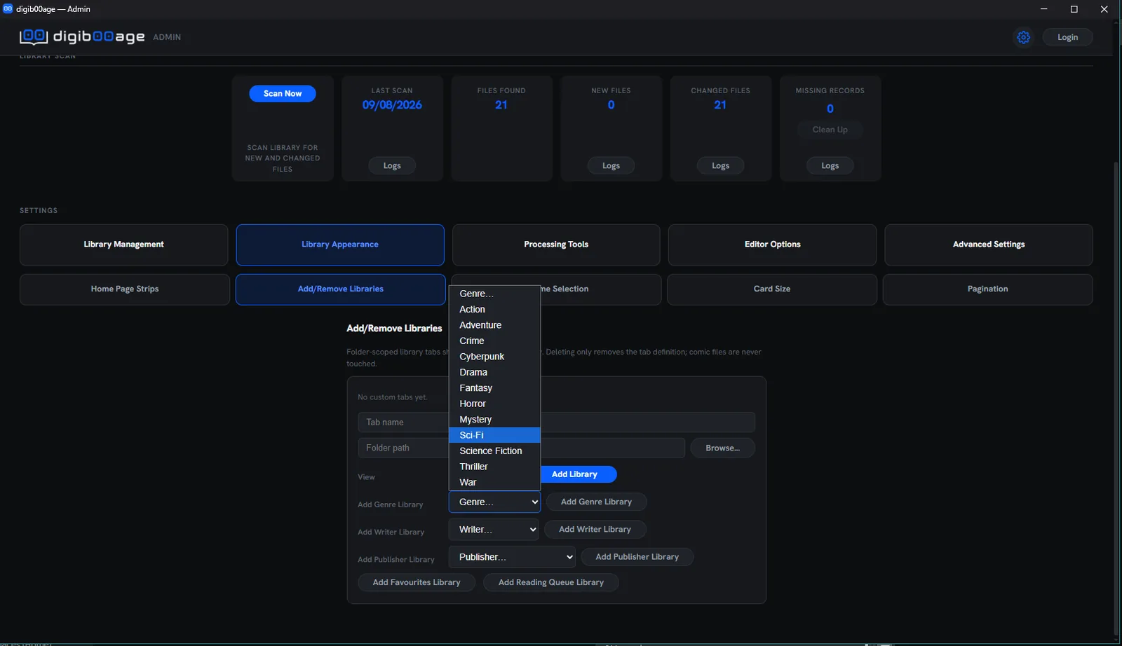 Admin library management
