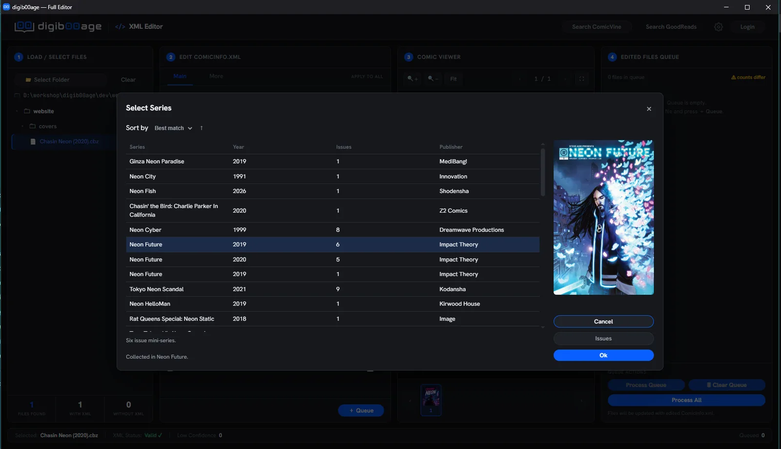 ComicVine search in editor