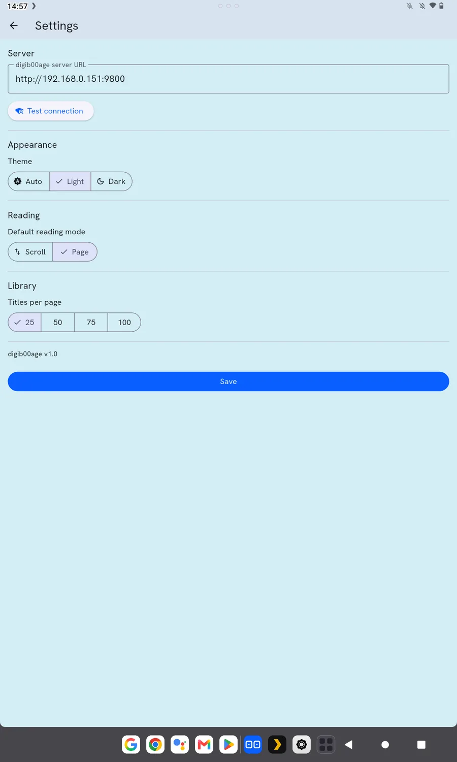 Mobile settings